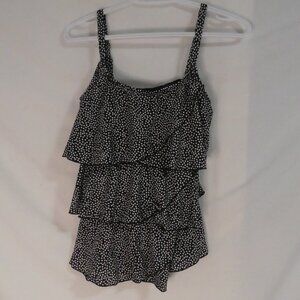 SIMON CHANG | 8/28 | Black and White Spaghetti Strap Swim Wear Top